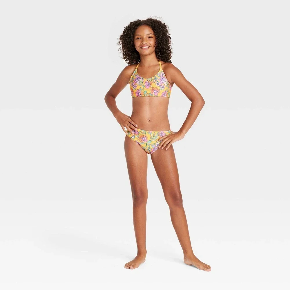 Art Class Girls' Printed Bikini Swimwear Set Size X-Small 4/5